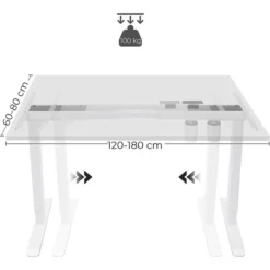 Songmics Schreibtischgestell LSD010W01, Weiß, Elektrisch Höhenverstellbar, Mit Einzelmotor -Songmics Verkaufsgeschäft 370dec076a8fc72c12825faf7ebc3f866689d647 schreibtischgestell songmics lsd010w01 weiss