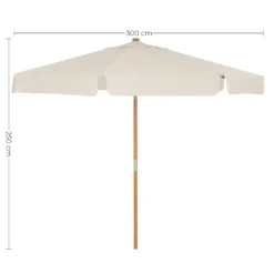 SONGMICS Sonnenschirm 300 Cm, Sonnenschutz Bis UPF 50+, Knickbar, Achteckiger, Schirmmast Und Schirmrippen Aus Holz, Ohne Ständer, Beige GPU32BE 10 SONGMICS Sonnenschirm 300 Cm, Sonnenschutz Bis UPF 50+, Knickbar, Achteckiger, Schirmmast Und Schirmrippen Aus Holz, Ohne Ständer, Beige GPU32BE -Songmics Verkaufsgeschäft 3745ef4443e1cdf00031430a216319db