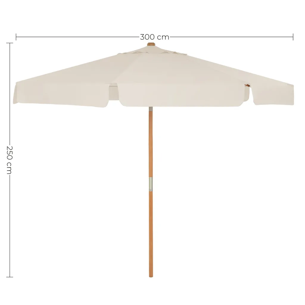 SONGMICS Sonnenschirm 300 Cm, Sonnenschutz Bis UPF 50+, Knickbar, Achteckiger, Schirmmast Und Schirmrippen Aus Holz, Ohne Ständer, Beige GPU32BE 4 SONGMICS Sonnenschirm 300 Cm, Sonnenschutz Bis UPF 50+, Knickbar, Achteckiger, Schirmmast Und Schirmrippen Aus Holz, Ohne Ständer, Beige GPU32BE - Image 4