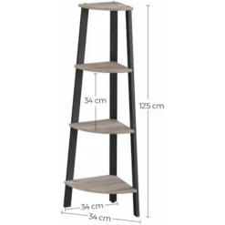 VASAGLE Eckregal, Leiterregal, Standregal, Bücherregal, 4 Ebenen Für Zuhause, Wohnzimmer, Schlafzimmer, Balkon, Greige-schwarz Von SONGMICS LLS034M01 9 VASAGLE Eckregal, Leiterregal, Standregal, Bücherregal, 4 Ebenen Für Zuhause, Wohnzimmer, Schlafzimmer, Balkon, Greige-schwarz Von SONGMICS LLS034M01 -Songmics Verkaufsgeschäft 37464009 5