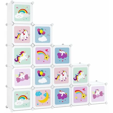 Songmics Regalsystem Mit 16 Würfeln, Aufbewahrungsschrank Für Kinder, Steckregal, Schuhregal Aus Kunststoff, Kleiderschrank Mit Türen, Mehrzweck, Schuhe, Spielzeug, 123 X 31 X 123 Cm, Weiß LPC906W01 1 Songmics Regalsystem Mit 16 Würfeln, Aufbewahrungsschrank Für Kinder, Steckregal, Schuhregal Aus Kunststoff, Kleiderschrank Mit Türen, Mehrzweck, Schuhe, Spielzeug, 123 X 31 X 123 Cm, Weiß LPC906W01