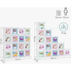 Songmics Regalsystem Mit 16 Würfeln, Aufbewahrungsschrank Für Kinder, Steckregal, Schuhregal Aus Kunststoff, Kleiderschrank Mit Türen, Mehrzweck, Schuhe, Spielzeug, 123 X 31 X 123 Cm, Weiß LPC906W01 7 Songmics Regalsystem Mit 16 Würfeln, Aufbewahrungsschrank Für Kinder, Steckregal, Schuhregal Aus Kunststoff, Kleiderschrank Mit Türen, Mehrzweck, Schuhe, Spielzeug, 123 X 31 X 123 Cm, Weiß LPC906W01 -Songmics Verkaufsgeschäft 37636473 3