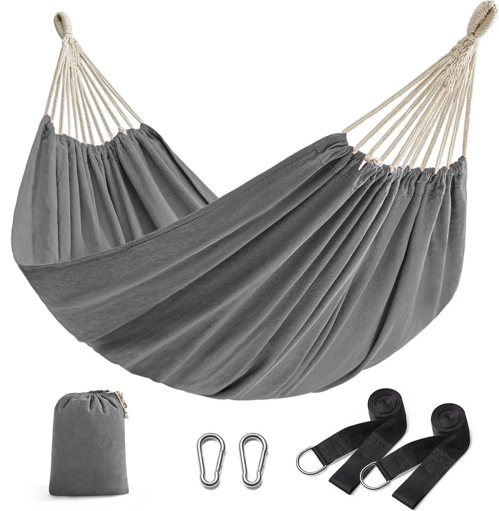 SONGMICS Hängematte, 210 X 150 Cm, Doppelhängematte, Belastbarkeit 300 Kg, Für Garten, Terrasse, Balkon, Outdoor, Camping, Mit Tragetasche, Befestigungsgurten Und Karabinern, Grau 1 SONGMICS Hängematte, 210 X 150 Cm, Doppelhängematte, Belastbarkeit 300 Kg, Für Garten, Terrasse, Balkon, Outdoor, Camping, Mit Tragetasche, Befestigungsgurten Und Karabinern, Grau