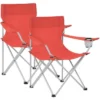 Songmics Klappstuhl GCB01RD, Faltbar, 2 Stück, Metall/Stoff, Rot, Bis 120 Kg