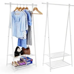 Songmics Garderobenständer HSR05W, Mit Schuhablage, Metall, Weiß -Songmics Verkaufsgeschäft 38d85d7bb3087c50bbf99a61c611ca1384acbf17 garderobenstaender songmics hsr05w