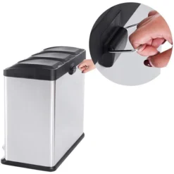 Songmics Mülleimer LTB54L, Silber, Aus Edelstahl, 3 X 18 Liter -Songmics Verkaufsgeschäft 39beab87f447bdb370b4c2147e8b4767d483e6c9 muelleimer songmics ltb54l silber