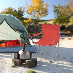 Songmics Klappstuhl GCB01RD, Faltbar, 2 Stück, Metall/Stoff, Rot, Bis 120 Kg -Songmics Verkaufsgeschäft 3a972236747edd9554c45dba6392aef10a15b672 klappstuhl songmics gcb01rd faltbar 2 stueck