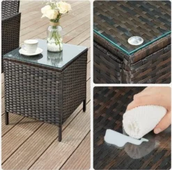 SONGMICS Balkonmöbel, Aus PE-Polyrattan, Lounge-Set, Tisch Und 2 Stühle, GGF003K01 -Songmics Verkaufsgeschäft 3a9e5b6bbe5d66e111971a7f43572c9a