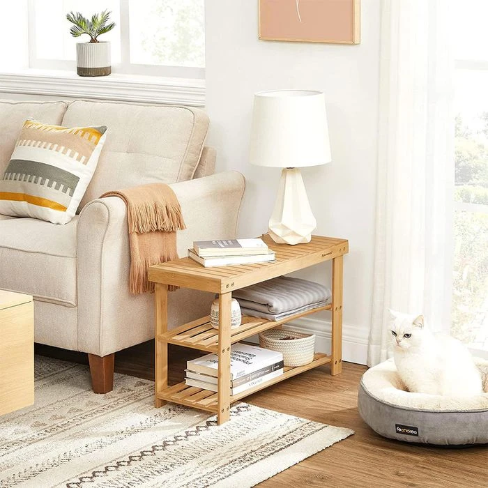 Songmics Schuhregal Für 8 Paar, Aus Bambus, Mit Sitzbank, 70 X 45 X 28,5cm, Braun 7 Songmics Schuhregal Für 8 Paar, Aus Bambus, Mit Sitzbank, 70 X 45 X 28,5cm, Braun - Image 7