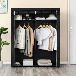 Songmics Stoffschrank RYG02BK, Schwarz, 140 X 174 X 43cm, Mit 2 Kleiderstangen -Songmics Verkaufsgeschäft 3cc6dc51dc86cb91b5647904bb019dbbee21afa1 stoffschrank songmics ryg02bk schwarz