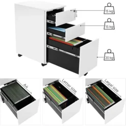 Songmics Rollcontainer OFC031W01, Metall, Weiß, Mit 2 Schüben Und Hängeregistratur, Abschließbar 10 Songmics Rollcontainer OFC031W01, Metall, Weiß, Mit 2 Schüben Und Hängeregistratur, Abschließbar -Songmics Verkaufsgeschäft 401b8aec118a61e93823a6383e40c00cdc1bd7db rollcontainer songmics ofc031w01 metall weiss