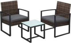 SONGMICS Balkonmöbel, Aus PE-Polyrattan, Lounge-Set, Tisch Und 2 Stühle, GGF010G05 -Songmics Verkaufsgeschäft 402696ec5c002869d910a5e13ba99f72