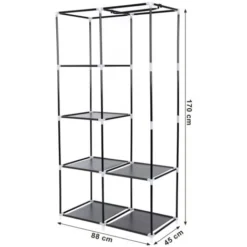 Songmics XL Stoffschrank Faltschrank 7 Montagearten Kleiderschrank Mit 2 Kleiderstange 88 X 45 X 170cm Schwarz RYG84H -Songmics Verkaufsgeschäft 4272285 5