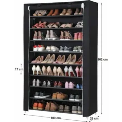 Songmics 10 Ebenen Schuhregal Für 54 Paar Schuhe XXXL Schuhschrank Stoffschrank Schwarz 100 X 28 X 162cm RXJ00H 8 Songmics 10 Ebenen Schuhregal Für 54 Paar Schuhe XXXL Schuhschrank Stoffschrank Schwarz 100 X 28 X 162cm RXJ00H -Songmics Verkaufsgeschäft 4272297 4