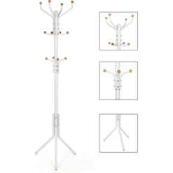 Songmics Garderobenständer RCR19W, Mit 12 Haken, Metall, Weiß -Songmics Verkaufsgeschäft 44952a19d7caadae355366e878e6bcb006eec138 garderobenstaender songmics rcr19w