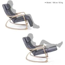 Songmics Sessel Schaukelstuhl Schwingstuhl Relaxstuhl Leinenimitat Grau LYY11G -Songmics Verkaufsgeschäft 4502080 3