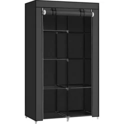 Songmics Stoffschrank XL, RYG84H, Schwarz, 88 X 170 X 45cm, Variabel, Mit Kleiderstange -Songmics Verkaufsgeschäft 4503f460f099c070f2851dd6ef674662f26aec52 stoffschrank songmics xl ryg84h schwarz