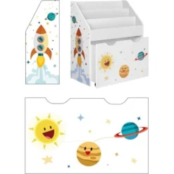 Songmics Spielzeugregal, Bücherregal Für Kinder, Kinderzimmerregal Mit 3 Fächern Und Herausziehbarer Spielzeugkiste Mit Rollen, Spielzeug-Organizer, Kinderzimmer, Für Bücher, Spielzeug, Weiß GKR41WT 8 Songmics Spielzeugregal, Bücherregal Für Kinder, Kinderzimmerregal Mit 3 Fächern Und Herausziehbarer Spielzeugkiste Mit Rollen, Spielzeug-Organizer, Kinderzimmer, Für Bücher, Spielzeug, Weiß GKR41WT -Songmics Verkaufsgeschäft 45647405 4