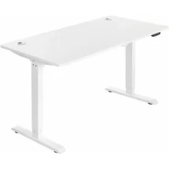 Songmics Elektrischer Schreibtisch, Höhenverstellbar, Schreibtischständer, Tischgestell Mit Motor, 140 X 70 X (73-114) Cm, Stahl, Weiß LSD012W01