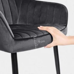 Songmics Esszimmerstuhl LDC087G01, Mit Armlehnen, Samt, Dunkelgrau -Songmics Verkaufsgeschäft 458ea8a3616629064ee6f074a9f167506008eb73 esszimmerstuhl songmics ldc087g01