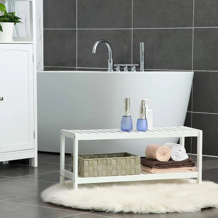 Songmics Schuhregal Für 8 Paar, Aus Bambus, 70 X 33 X 26cm, 2 Etagen, Weiß 7 Songmics Schuhregal Für 8 Paar, Aus Bambus, 70 X 33 X 26cm, 2 Etagen, Weiß - Image 7