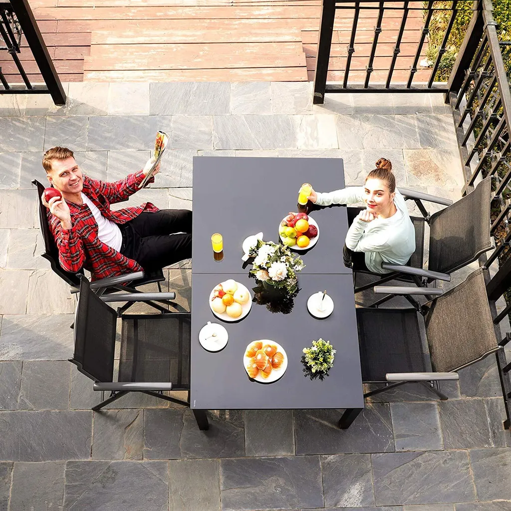 SONGMICS 4er-Set Klappbare Campingstühle, Gartenstühle, Klappstühle Mit Aluminiumgestell, 8-fach Verstellbare Rückenlehne, Max. 150 Kg Belastbar, Schwarz GCB30BK 2 SONGMICS 4er-Set Klappbare Campingstühle, Gartenstühle, Klappstühle Mit Aluminiumgestell, 8-fach Verstellbare Rückenlehne, Max. 150 Kg Belastbar, Schwarz GCB30BK - Image 2