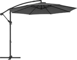 SONGMICS Sonnenschirm, Ø 300 Cm, Mit Ständer, Sonnenschutz UV-Schutz UPF 50+, Mit Kurbel Zum Öffnen Und Schließen, Grau GPU116G01 10 SONGMICS Sonnenschirm, Ø 300 Cm, Mit Ständer, Sonnenschutz UV-Schutz UPF 50+, Mit Kurbel Zum Öffnen Und Schließen, Grau GPU116G01 -Songmics Verkaufsgeschäft 4759a9a02280ad952fefb3b1fa493c11