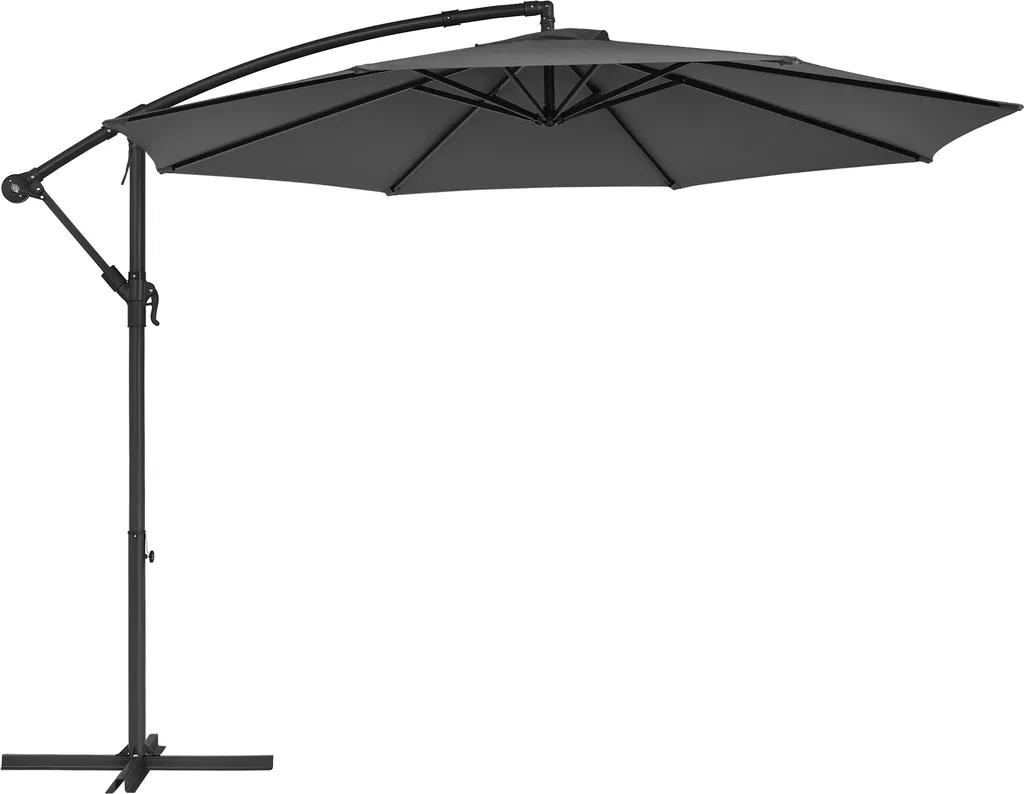 SONGMICS Sonnenschirm, Ø 300 Cm, Mit Ständer, Sonnenschutz UV-Schutz UPF 50+, Mit Kurbel Zum Öffnen Und Schließen, Grau GPU116G01 3 SONGMICS Sonnenschirm, Ø 300 Cm, Mit Ständer, Sonnenschutz UV-Schutz UPF 50+, Mit Kurbel Zum Öffnen Und Schließen, Grau GPU116G01 - Image 3