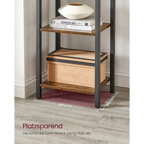 VASAGLE Bücherregal, Standregal, DVD-Regal, Mit 6 Ebenen, Büroregal, Offene Ablagen, Für Büro, Wohnzimmer, Schlafzimmer, Kinderzimmer, Küche, 40 X 30 X 187,5 Cm, Vintagebraun-schwarz Von SONGMICS LLS1 4 VASAGLE Bücherregal, Standregal, DVD-Regal, Mit 6 Ebenen, Büroregal, Offene Ablagen, Für Büro, Wohnzimmer, Schlafzimmer, Kinderzimmer, Küche, 40 X 30 X 187,5 Cm, Vintagebraun-schwarz Von SONGMICS LLS1 - Image 4