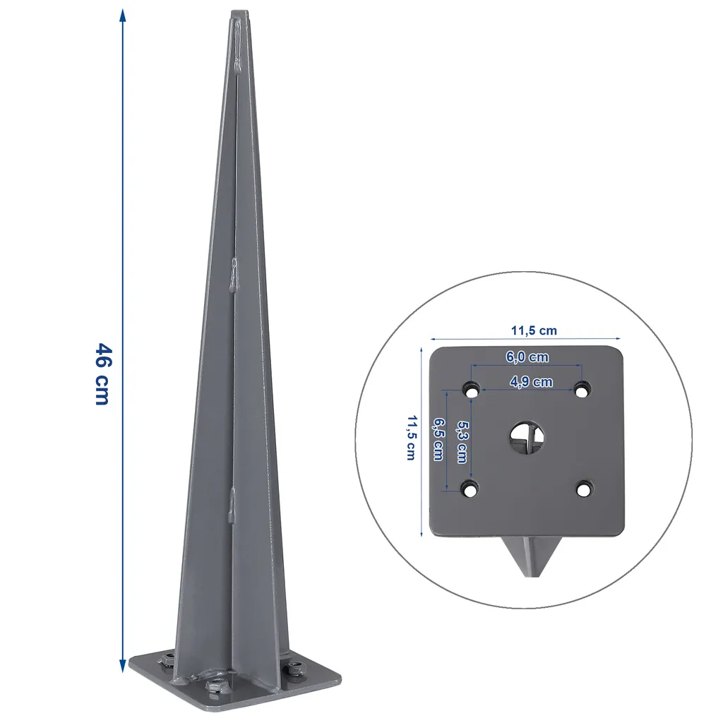 SONGMICS Erdanker, Bodenhalterung Für Standpfosten Von Seitenmarkisen, Bodenanker, Erdnagel, Nur Für SONGMICS Seitenmarkisen Mit Alu-Standpfosten Geeignet, 11,5 X 11,5 X 46 Cm, Grau GSA001 2 SONGMICS Erdanker, Bodenhalterung Für Standpfosten Von Seitenmarkisen, Bodenanker, Erdnagel, Nur Für SONGMICS Seitenmarkisen Mit Alu-Standpfosten Geeignet, 11,5 X 11,5 X 46 Cm, Grau GSA001 - Image 2
