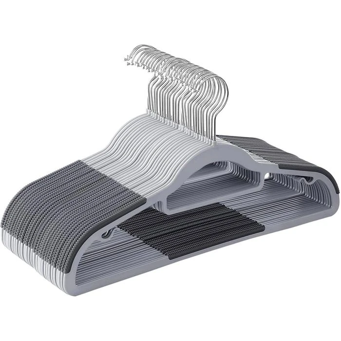 Songmics Kleiderbügel CRP20G30, Aus Kunststoff, Mit Anti-Rutsch-Riffelung, Grau, 30 Stück 1 Songmics Kleiderbügel CRP20G30, Aus Kunststoff, Mit Anti-Rutsch-Riffelung, Grau, 30 Stück