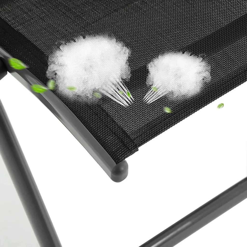 SONGMICS 4er-Set Klappbare Campingstühle, Gartenstühle, Klappstühle Mit Aluminiumgestell, 8-fach Verstellbare Rückenlehne, Max. 150 Kg Belastbar, Schwarz GCB30BK 5 SONGMICS 4er-Set Klappbare Campingstühle, Gartenstühle, Klappstühle Mit Aluminiumgestell, 8-fach Verstellbare Rückenlehne, Max. 150 Kg Belastbar, Schwarz GCB30BK - Image 5