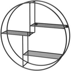 Songmics Wandregal LFS01BK, Schwarz, Schwarz, 3 Böden, 55 Cm (Ø), Aus Metall -Songmics Verkaufsgeschäft 4f8481ce64122c4d9f595e4a7db63d33a27e9d38 wandregal songmics lfs01bk schwarz