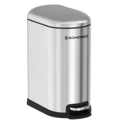 SONGMICS Mülleimer 10L Edelstahl Mit Softclose Abfalleimer Inneneimer Kosmetikeimer Badezimmer LTB10NL