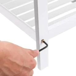 Songmics Schuhregal Aus Bambus, Schuhablage Mit 2 Ebenen, Schuh-Organizer, Regal Für Schuhe, Pflanzen, Bücher, Wohnzimmer, Flur, Schlafzimmer, Badezimmer, 70 X 26 X 33 Cm, Weiß LBS02WT -Songmics Verkaufsgeschäft 50882707 4