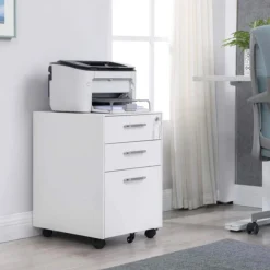 Songmics Rollcontainer OFC010W01, Metall, Weiß, Mit 2 Schüben Und Hängeregistratur, Abschließbar -Songmics Verkaufsgeschäft 51155a133fbec5911946de5da8a741fedfeaf354 rollcontainer songmics ofc010w01 metall weiss