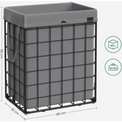 Songmics Wäschekorb LCB190G01, Schwarz-grau, Metallgestell, Faltbar, 48 X 58 X 33 Cm, 90 Liter 10 Songmics Wäschekorb LCB190G01, Schwarz-grau, Metallgestell, Faltbar, 48 X 58 X 33 Cm, 90 Liter -Songmics Verkaufsgeschäft 5165e275ad65cd339e7fa6bc6e5dc476ed7e5fe7 waeschekorb songmics lcb190g01 schwarz grau