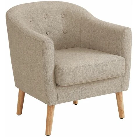 VASAGLE Sessel, Relaxsessel, Fernsehsessel, Loungesessel, Aus Stoff, Mit Gepolstertem Sitzkissen, Beine Aus Massivholz, Modern, Für Wohnzimmer, Esszimmer, Gästezimmer, Büro, Beige Von SONGMICS LAC005M 2 VASAGLE Sessel, Relaxsessel, Fernsehsessel, Loungesessel, Aus Stoff, Mit Gepolstertem Sitzkissen, Beine Aus Massivholz, Modern, Für Wohnzimmer, Esszimmer, Gästezimmer, Büro, Beige Von SONGMICS LAC005M - Image 2