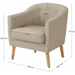 VASAGLE Sessel, Relaxsessel, Fernsehsessel, Loungesessel, Aus Stoff, Mit Gepolstertem Sitzkissen, Beine Aus Massivholz, Modern, Für Wohnzimmer, Esszimmer, Gästezimmer, Büro, Beige Von SONGMICS LAC005M 9 VASAGLE Sessel, Relaxsessel, Fernsehsessel, Loungesessel, Aus Stoff, Mit Gepolstertem Sitzkissen, Beine Aus Massivholz, Modern, Für Wohnzimmer, Esszimmer, Gästezimmer, Büro, Beige Von SONGMICS LAC005M -Songmics Verkaufsgeschäft 52876362 5