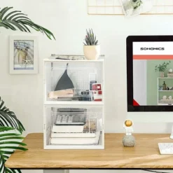 Songmics Schuhboxen, 18er Set, Aufbewahrungsboxen Für Schuhe, Schuh-Organizer, Kunststoffboxen, Faltbar Und Stapelbar, Für Schuhe Bis Größe 46, Transparent-weiß LSP18MWT 8 Songmics Schuhboxen, 18er Set, Aufbewahrungsboxen Für Schuhe, Schuh-Organizer, Kunststoffboxen, Faltbar Und Stapelbar, Für Schuhe Bis Größe 46, Transparent-weiß LSP18MWT -Songmics Verkaufsgeschäft 53439126 4