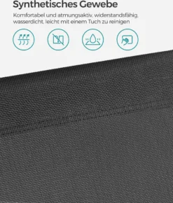 SONGMICS Große Sonnenliege, Klappbarer Liegestuhl, 200 X 71 X 38 Cm, Belastbarkeit 150 Kg, Mit Sonnenschutz, Kopfstütze Und Verstellbarer Rückenlehne, Für Garten Pool Terrasse, Anthrazit GCB22GYV2 -Songmics Verkaufsgeschäft 54273d2ad1e138c4da2c6b4e03033eb6