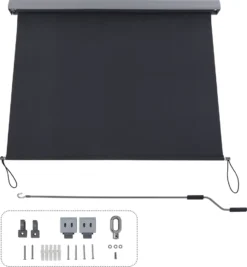 SONGMICS Alu-Senkrechtmarkise Für Balkon, Markise, Terrasse, 1,6 X 2,5 M (B X L), Aus Polyester (280 G/m²), Mit Grauer Markisenkassette, Vertikalmarkise Für Außen, Für Windschutz, Sonnenschutz Und Sichtschutz, Grau GSA165GY 13 SONGMICS Alu-Senkrechtmarkise Für Balkon, Markise, Terrasse, 1,6 X 2,5 M (B X L), Aus Polyester (280 G/m²), Mit Grauer Markisenkassette, Vertikalmarkise Für Außen, Für Windschutz, Sonnenschutz Und Sichtschutz, Grau GSA165GY -Songmics Verkaufsgeschäft 56075227a1fff76e50ccc427eefc95d7