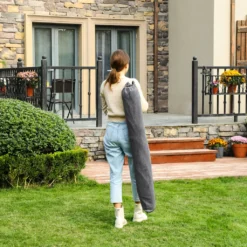 SONGMICS Hängematte, 210 X 150 Cm, Mit 2 Kissen, Bis Zu 300 Kg Belastbar, Mit 2 Holzstangen, Outdoor, Grau GDC022G01 -Songmics Verkaufsgeschäft 56ae73cd67a746535468968fd5d85482