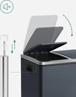 SONGMICS Mülleimer Treteimer Mit 2 Fächern 30 L Aus Metall 2 X 15 Liter Abfalleimer Mit Softclose Inneneimern Und Griffen Luftdicht Rauchgrau LTB30GS 15 SONGMICS Mülleimer Treteimer Mit 2 Fächern 30 L Aus Metall 2 X 15 Liter Abfalleimer Mit Softclose Inneneimern Und Griffen Luftdicht Rauchgrau LTB30GS -Songmics Verkaufsgeschäft 591b59e89afc47dee9efaaf47e4d4bb1