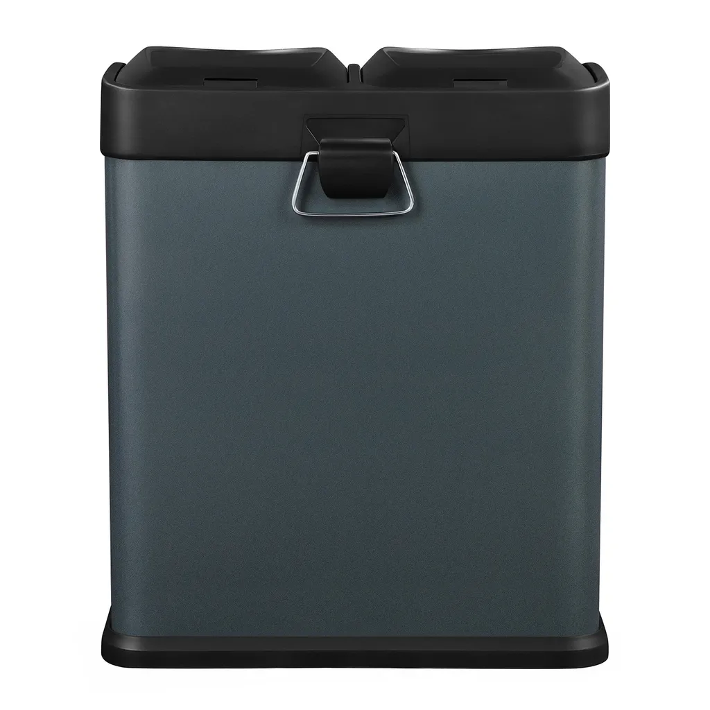 SONGMICS Mülleimer 30 Liter, Mülltrennung, 2 X 15 Liter, Abfalleimer, Treteimer Mit Inneneimern, Farbigen Pedalen, Mülltrennsystem Für Die Küche, Rauchgrau-schwarz LTB30G 7 SONGMICS Mülleimer 30 Liter, Mülltrennung, 2 X 15 Liter, Abfalleimer, Treteimer Mit Inneneimern, Farbigen Pedalen, Mülltrennsystem Für Die Küche, Rauchgrau-schwarz LTB30G - Image 7