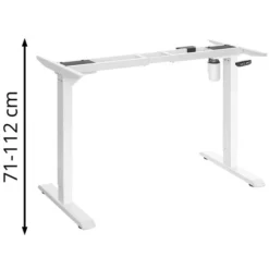 Songmics Schreibtischgestell LSD010W01, Weiß, Elektrisch Höhenverstellbar, Mit Einzelmotor