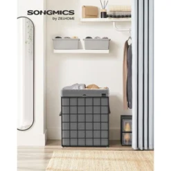 Songmics Wäschekorb LCB190G01, Schwarz-grau, Metallgestell, Faltbar, 48 X 58 X 33 Cm, 90 Liter 15 Songmics Wäschekorb LCB190G01, Schwarz-grau, Metallgestell, Faltbar, 48 X 58 X 33 Cm, 90 Liter -Songmics Verkaufsgeschäft 5bab3242229723498ba9d10ba37babfefe3712d0 waeschekorb songmics lcb190g01 schwarz grau