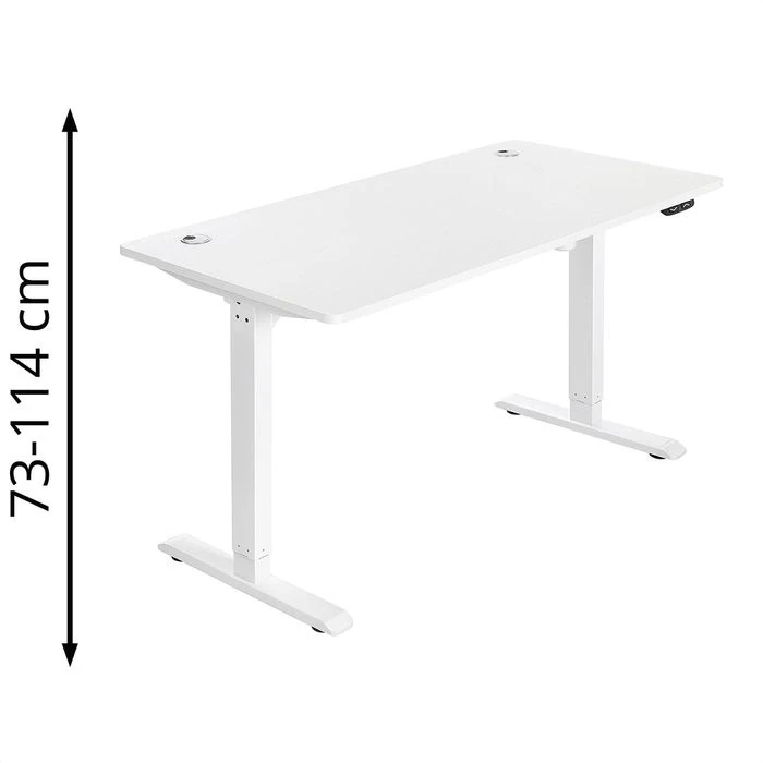Songmics Schreibtisch LSD012W01, Weiß, Elektrisch Höhenverstellbar, 140 X 73-114 X 70cm 1 Songmics Schreibtisch LSD012W01, Weiß, Elektrisch Höhenverstellbar, 140 X 73-114 X 70cm