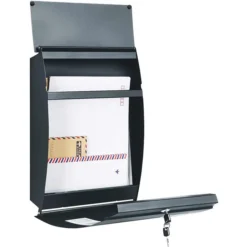 SONGMICS Briefkasten GMB030G02, Anthrazit, Aus Stahl, 32 X 45 X 10cm, Mit Sichtfenster -Songmics Verkaufsgeschäft 5dfb459215ca7104ad308e5d63aec322134a53ec briefkasten songmics gmb030g02 anthrazit