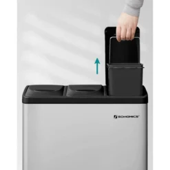 Songmics Mülleimer LTB24L, Silber, Aus Edelstahl, 3 X 8 Liter -Songmics Verkaufsgeschäft 5eb0d8f86636fadd4c6052212525571ffb3c16d0 muelleimer songmics ltb24l silber